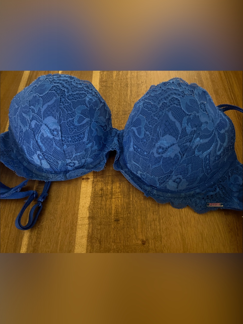 PINK Victoria's Secret Blue Lace Underwire Bra